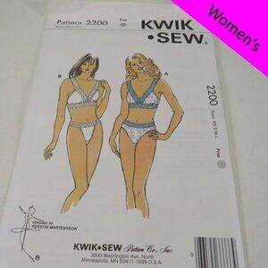 Kwik Sew 2200 Clothing Pattern XS-LG Bra & Panties UNCUT